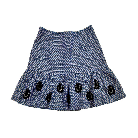 Anthropologie Dresses & Skirts - Anthropologie Leifsdottir Cateline Blue Jacquard Beaded Skirt Size 4 W426